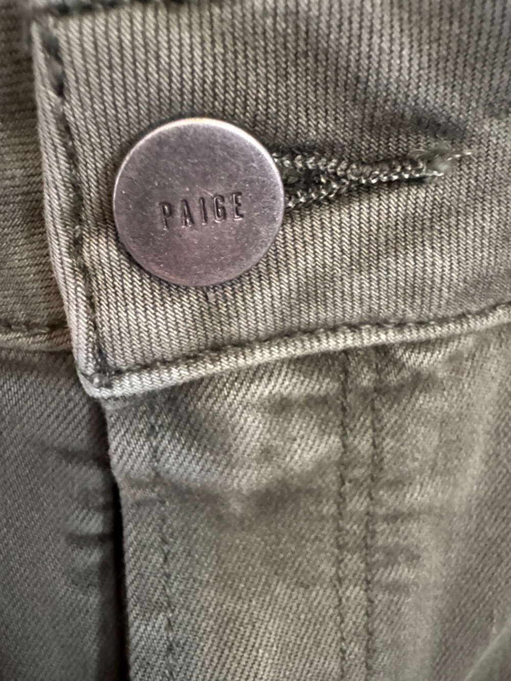 PAIGE Olive Green Ankle Cargo Jeans - Picture 3 of 6